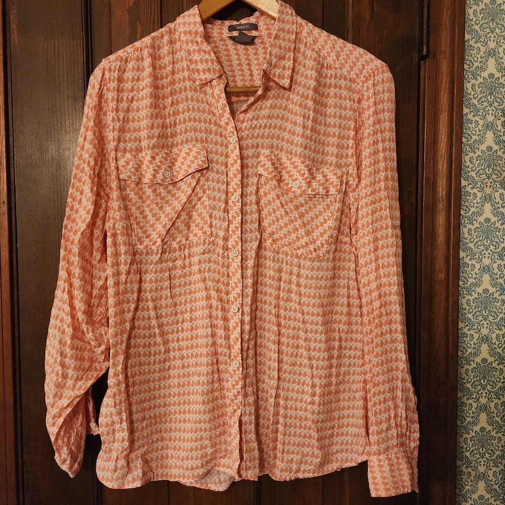 Eddie Bauer Womens Large Slmon Blouse